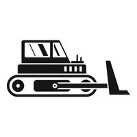 icône de bulldozer chenille, style simple vecteur