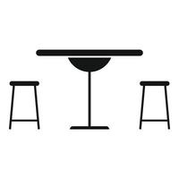 icône de table de café de rue, style simple vecteur