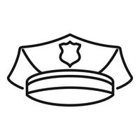 icône de chapeau de policier, style de contour vecteur