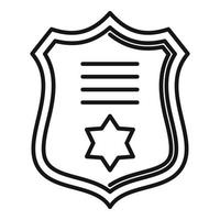 icône d'emblème d'or du procureur, style de contour vecteur