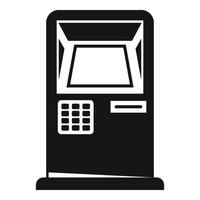 icône de guichet automatique de carte bancaire, style simple vecteur