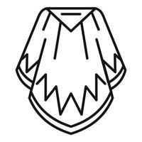 icône de poncho mexicain, style de contour vecteur