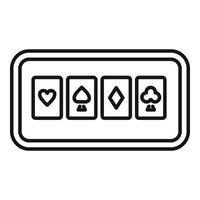 icône de jeu de cartes, style de contour vecteur