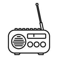 icône de radio maison, style de contour vecteur