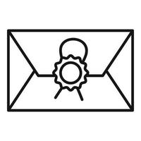 icône de lettre de testament de notaire, style de contour vecteur