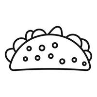 icône de tacos mexicains, style de contour vecteur