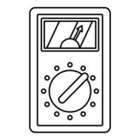 icône de multimètre analogique, style de contour vecteur