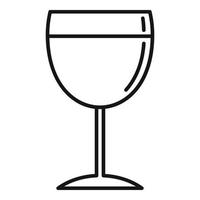 icône de verre à vin français, style de contour vecteur