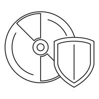 icône de disque cd sécurisé, style de contour vecteur
