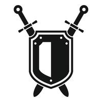 icône de chevalier bouclier, style simple vecteur
