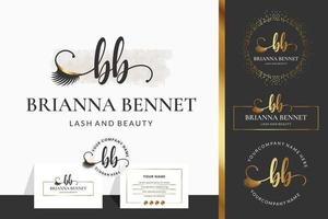 lettre initiale bb b lash sourcils cils extension de cils logo design collection pour l'image de marque vecteur