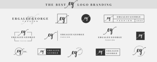 lettre initiale simple, par exemple le monogramme du logo e sur le noir pour la beauté, la mode, la collection de conception de photographie vecteur