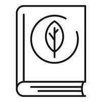 icône de livre écologiste, style de contour vecteur