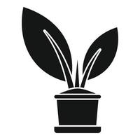 icône de pot de plante bio, style simple vecteur