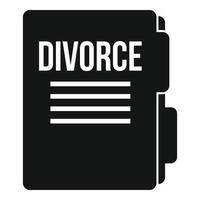 icône de dossier de divorce, style simple vecteur