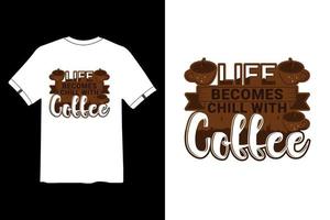 conception de t-shirt café, citations de conception de t-shirt café, conception de t-shirt drôle vecteur