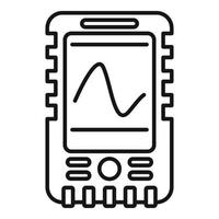 icône de sondeur d'écho, style de contour vecteur