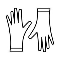 icône de gants de protection, style de contour vecteur