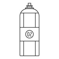 icône de pulvérisation d'oxygène, style de contour vecteur