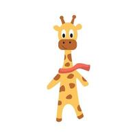 jolie girafe. il peut être utilisé pour l'impression sur des t-shirts, la conception de vêtements pour enfants, une carte d'invitation pour des vacances pour enfants. illustration de dessin animé de vecteur