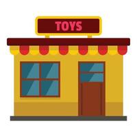 icône de magasin de jouets, style plat vecteur