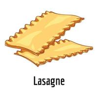 icône de lasagnes, style cartoon vecteur