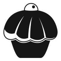 icône de cupcake au chocolat, style simple vecteur