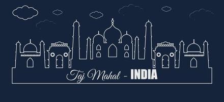 taj mahal de l'inde avec un style de papier découpé vecteur