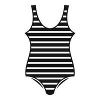 icône de maillot de bain rayé femme, style simple vecteur