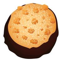 icône de cookie maison au chocolat, style cartoon vecteur