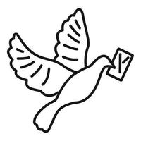 icône post-pigeon, style de contour vecteur