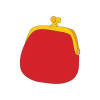 icône de sac à main rouge rétro, style cartoon vecteur