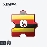 puzzle du drapeau de l'ouganda vecteur