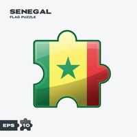 casse-tête du drapeau du Sénégal vecteur