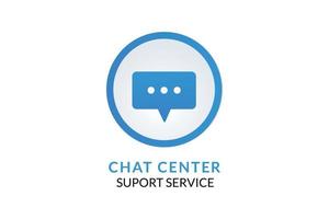 service d'assistance du centre de chat avec icône de message. vecteur