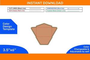 modèle de découpe d'enveloppe régulière, enveloppe 3d et modifiable facilement redimensionnable vecteur