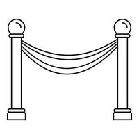 icône de barrière de musée, style de contour vecteur