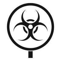icône de signe de danger biologique, style simple vecteur