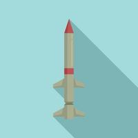 icône de projectile de missile, style plat vecteur