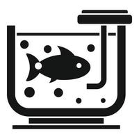 poisson dans l'icône de l'aquarium, style simple vecteur