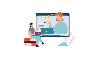 concept de webinaire. la formation en ligne. idée d'illustration de l'éducation en ligne vecteur