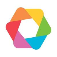 icône de cercle abstrait multicolore, style cartoon vecteur