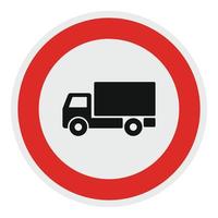 le camion est une icône interdite, style plat. vecteur
