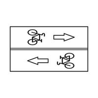 icône de route pour les cyclistes, style de contour vecteur