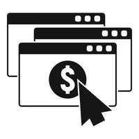 icône de page d'argent web, style simple vecteur