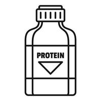 icône de bouteille de sport de protéines, style de contour vecteur