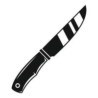 icône de couteau en acier de chasse safari, style simple vecteur