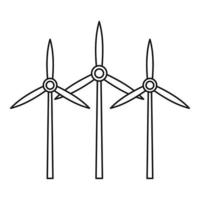 icône d'éolienne, style de contour vecteur