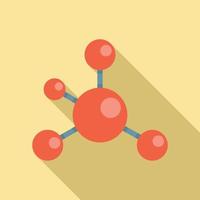 icône de molécule de biophysique, style plat vecteur
