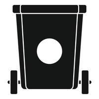 icône de chariot à ordures de service en chambre, style simple vecteur